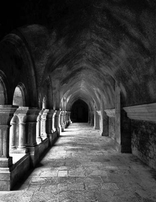 cloister in black and white
